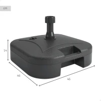 Base para Sombrilla Compatible con Tubo 38 Mm, 46x46x14 Cm, Negro(m-4)