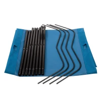 Cama de Camping Plegable Aktive, Estructura de Acero 19 Mm, 180x60x18 Cm, Azul(m-3)