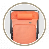 Silla Hamaca Plegable Multiposición con Cojín Aktive, 53x78x87 Cm, Naranja(m-6)