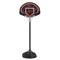 Canasta de Baloncesto Portátil Ultrarresistente 81x58x165-222 Cm, Negro y Naranja(m-1)