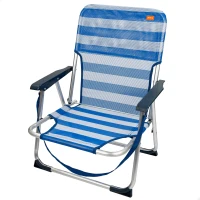 Silla Baja Plegable Fija Aktive con Asa, 44x40x72 Cm, Azul(m-1)