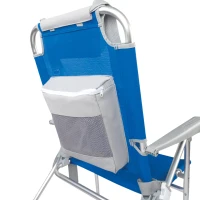 Silla de Playa Plegable Superresistente Reclinable 48x65x100 Cm, Azul y Gris(m-6)