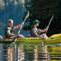 Remo Kayak Desmontable 5 Partes Aluminio y Palas de PVC, 218 Cm, Negro(m-3)