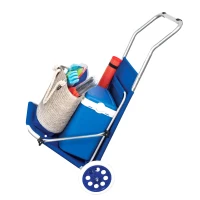 Tumbona Carrito Plegable Aktive Beach 2 en 1 con Parasol Reclinable, 117x67x60 Cm, Azul(m-5)