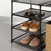 Armario Abierto 4 Estantes de Tela, 87x45x158 Cm, Gris(m-5)