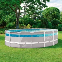 Piscina Desmontable Prism Frame Clearview con Depuradora 5,678 L/h, Ø488x122 Cm, Gris Claro(m-6)