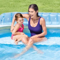 Piscina Hinchable Intex con Sillón y Porta Bebidas, 229x218x79 Cm, Blanco y Azul(m-5)