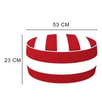 Puff Hinchable Ottoman Resistente al Agua Funda Extraíble, 53x53x23 Cm, Rojo(m-4)