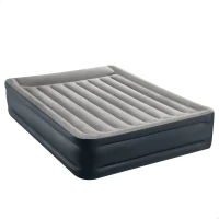 Colchón Hinchable Doble Fiber-Tech Dura-Beam Plus, 152x203x42 Cm, Azul Marino y Gris(m-1)