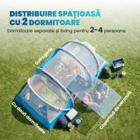 Outsunny Cort gonflabil rapid de montat, refugiu de aer, cort de camping(m-5)