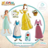Puzzle Magnético Princesas Disney WOOMAX, 45 Piezas de Madera Natural, 32x3x28 Cm, Multicolor(m-3)