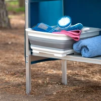 Armario Camping Plegable con Estructura de Aluminio, 110x38x88 Cm, Gris(m-6)