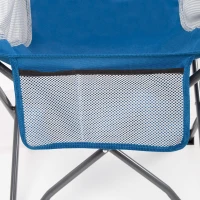 Sillón Plegable de Camping Antivuelco con Posavasos y Bolsillo, 48x50x86 Cm, Azul(m-5)