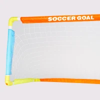 Portería de Fútbol Infantil Plegable con Mini Balón y Piquetas, 100x60x60 Cm, Naranja, Azul y Verde(m-2)
