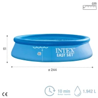 Piscina Hinchable Easy Set con Depuradora 1.250 L/h, 244x61x46 Cm, Azul(m-4)