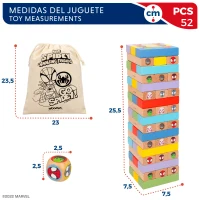 Juego de Bloques de Madera 2 en 1 Spidey, 11x8x27 Cm, Multicolor(m-5)