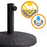 Soporte para Sombrilla Poliresina con Rosca Ajustable para Tubo 38/48 Mm, 44,5x44,5x33,5 Cm, Negro(m-5)
