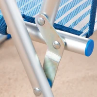 Silla de Playa Plegable Asiento Bajo Ligera, 55x6x60 Cm, Azul a Rayas(m-6)