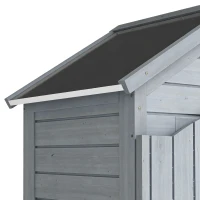 Outsunny Houten Tuinkast Extra Hoge Gereedschapskast met Verstelbare Planken, Magnetische Deur en Gegalvaniseerd Dak(m-11)