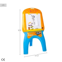 Pizarra Caballete Hot Wheels con Rotulador y Pegatinas, 57,5x7,5x61,0 Cm, Naranja y Azul(m-4)