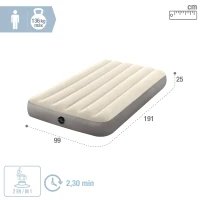 Colchón Hinchable Individual Dura-Beam Fiber-Tech, 191x99x25 Cm, Crema(m-4)