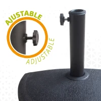 Soporte Parasol Semicircular Poliresina Apto 38/48 Mm, 50x50x32 Cm, Negro(m-4)