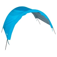 Toldo Playa Plegable 2 Personas Protección UV, 360x120x150 Cm, Azul(m-1)
