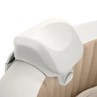 Reposacabezas Spa Hinchable Intex Ergonómico Acolchado con Fijación, 28x23x17 Cm, Beige Claro(m-1)