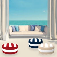 Puff Hinchable Ottoman Resistente al Agua Funda Extraíble, 53x53x23 Cm, Rojo(m-3)