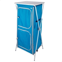 Armario Plegable de Tela Camping 4 Niveles, 80x11x66 Cm, Azul