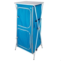 Armario Plegable de Tela Camping 4 Niveles, 80x11x66 Cm, Azul(m-1)
