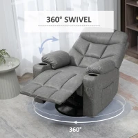 HOMCOM Thick Padded Faux Leather Recliner Armchair - Light Grey(m-5)
