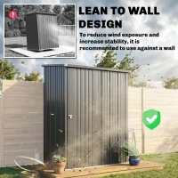 Outsunny 5.3 x 3.1ft Corrugated Steel Garden Shed - Black(m-6)