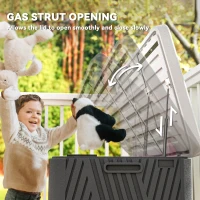 Outsunny 380L Waterproof Outdoor Storage Box, with Lockable Lid - Black(m-6)
