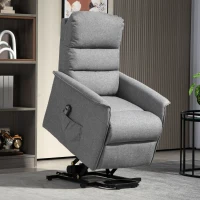 HOMCOM Electric Riser Recline Armchair, with Footrest - Grey(m-2)