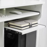 HOMCOM Multi-Storage Compact Work Desk, with Wheels - White(m-9)