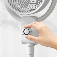 HOMCOM Pedestal Air Circulation Fan with Oscillating, White(m-9)