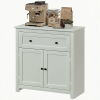 HOMCOM Sideboard Storage Cabinet, Modern Kitchen Cupboard with Adjustable Shelf, Drawer and Double Doors, Green(m-11)