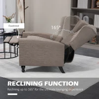 HOMCOM Chesterfield-Style Reclining Armchair - Brown(m-4)