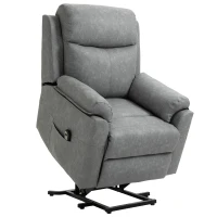 HOMCOM Faux Leather 70° Electric Riser Recliner Chair - Grey(m-1)