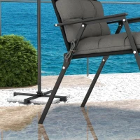 Outsunny 2-Piece Seat Cushion Replacement with Backrest, Garden Patio Chair Cushions Set with Ties, Charcoal Grey(m-6)