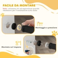 PawHut Cancelletto per Cani Estensibile con Viti e Ampia Apertura, in Metallo e Plastica, 76-107x76 cm, Nero(m-6)