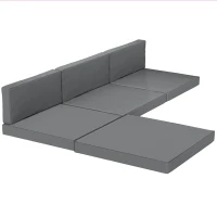 Outsunny 7-Piece Patio Furniture Cushions, Outdoor Loveseat Cushion with Removable Covers for Rattan Furniture, 60x60 cm, Dark Grey(m-1)