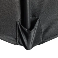 Outsunny 2.7m Garden Half Parasol, Outdoor Balcony Umbrella with 5 Steel Ribs, Patio Sun Shade, Black(m-9)