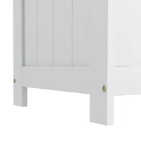HOMCOM Storage Chest, Modern Storage Trunk with 2 Safety Hinges and Cut-out Handles, Wooden Toy Box for Living Room, Entryway, 76 x 40 x 48 cm, White(m-9)
