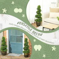 HOMCOM Set of Two 90cm Artificial Lavender Trees(m-5)
