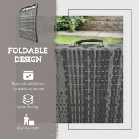 Outsunny Rattan Folding Sun Lounger Outdoor Chair with Cushion and Pillow Mixed Grey(m-7)