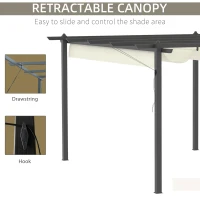 Outsunny 4 x 3(m) Aluminium Pergola with Retractable Roof, Garden Gazebo Canopy Shelter for Outdoor, Patio, Cream White(m-5)