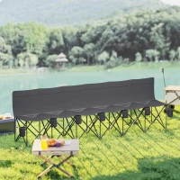 Outsunny 6 Seater Folding Camping Chair with Cup Holder & Carry Bag - Charcoal Grey(m-8)