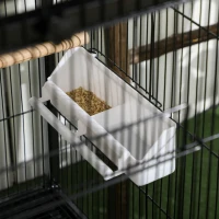 PawHut Bird Cage Budgie Cage 2 In 1 Large Aviary with Wheels Removable Trays for Finch Canaries Cockatiels Black(m-8)